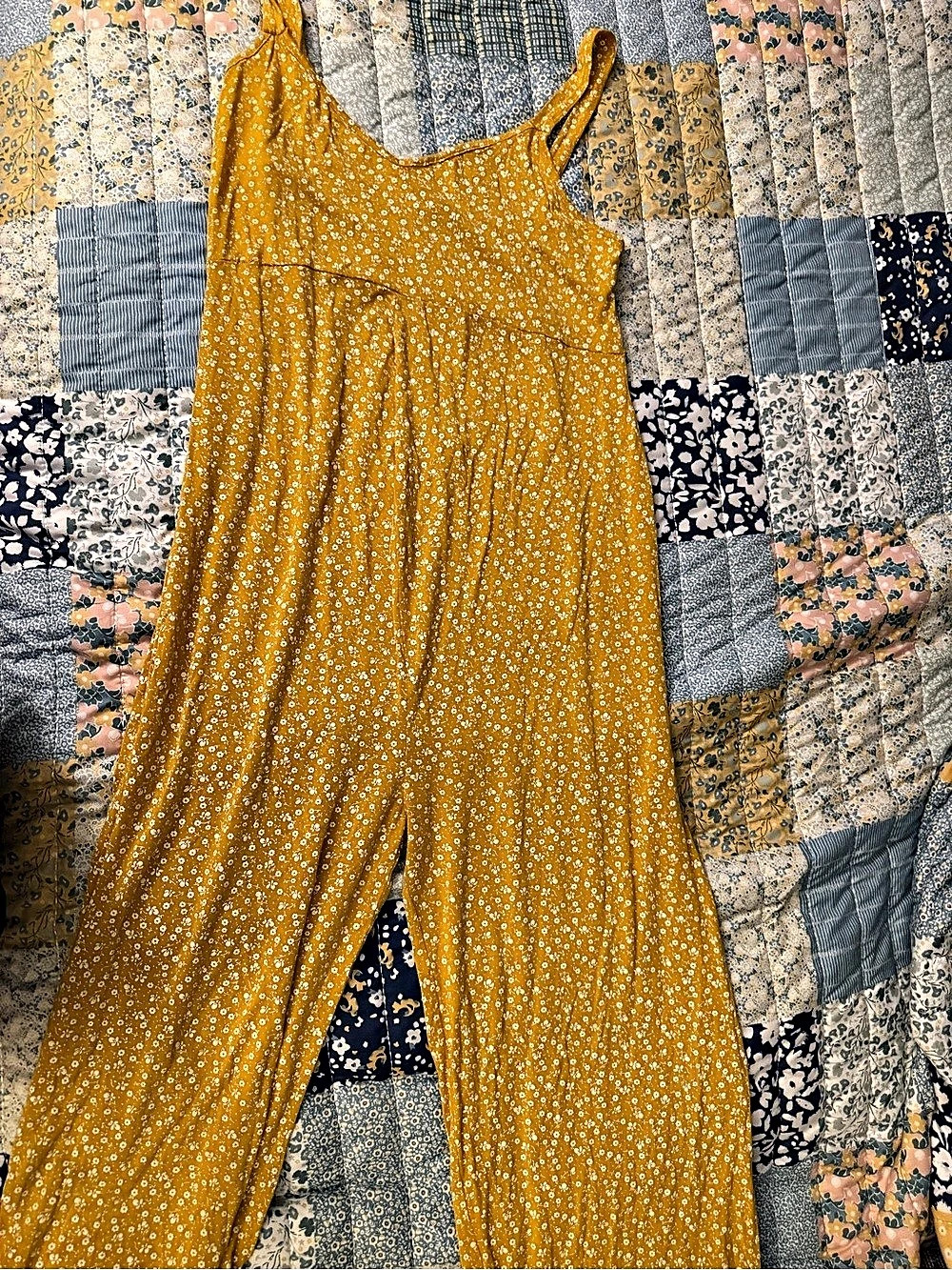 boohoo Floral Wide Leg Jumpsuit in Yellow Medium